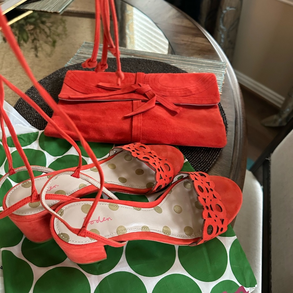 BODEN Jocelyn Mid Heels & Octavia Clutch - Size 39/US 8 - Picture 5 of 15